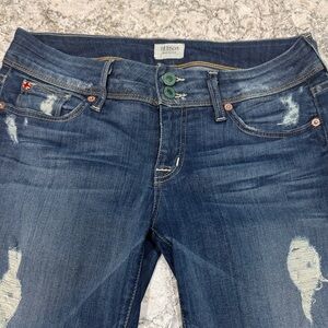 Hudson Jeans Women's Distressed Dark Blue Skinny Jeans